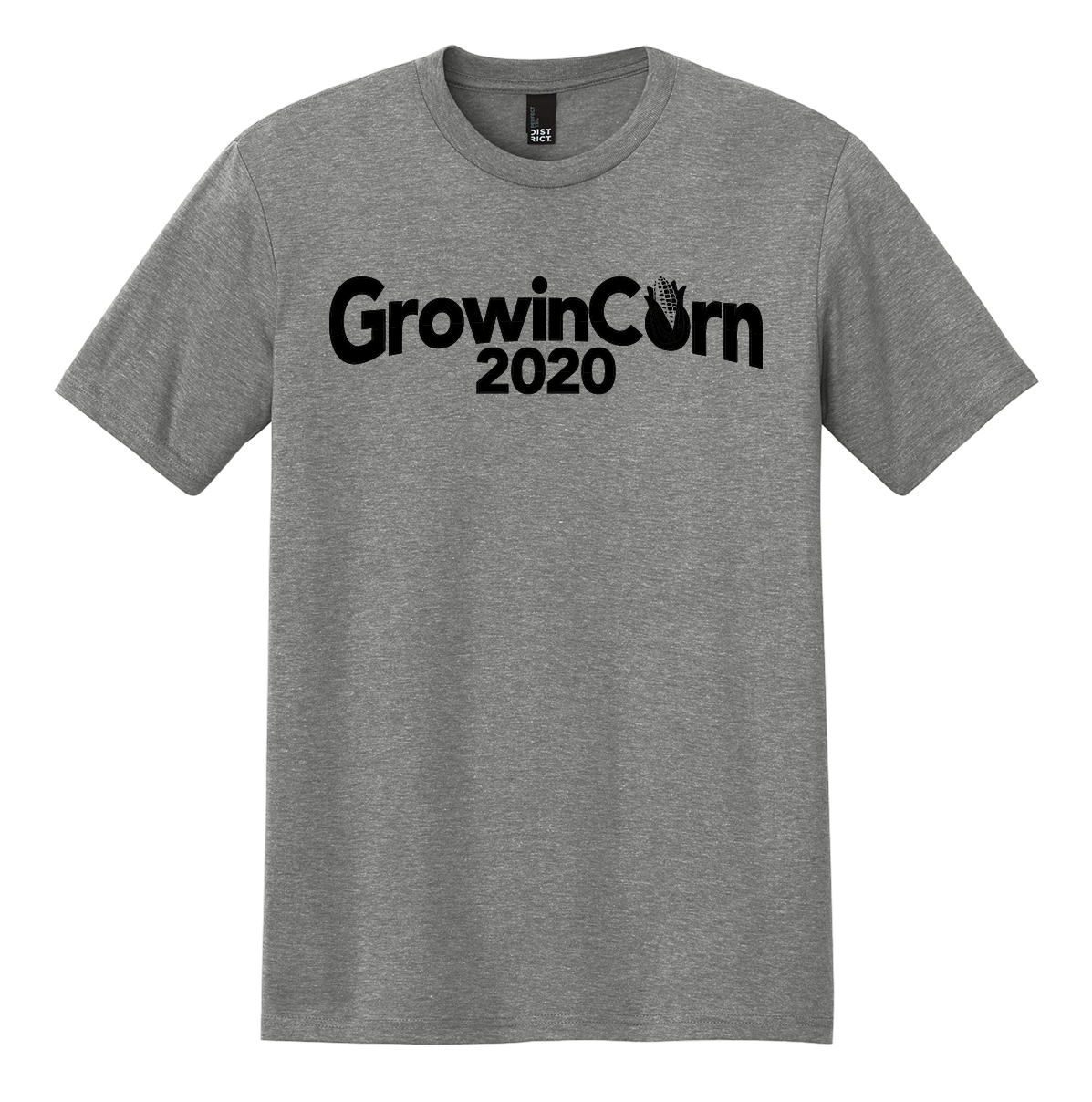 Growin Corn Grey T-Shirt - Black Print