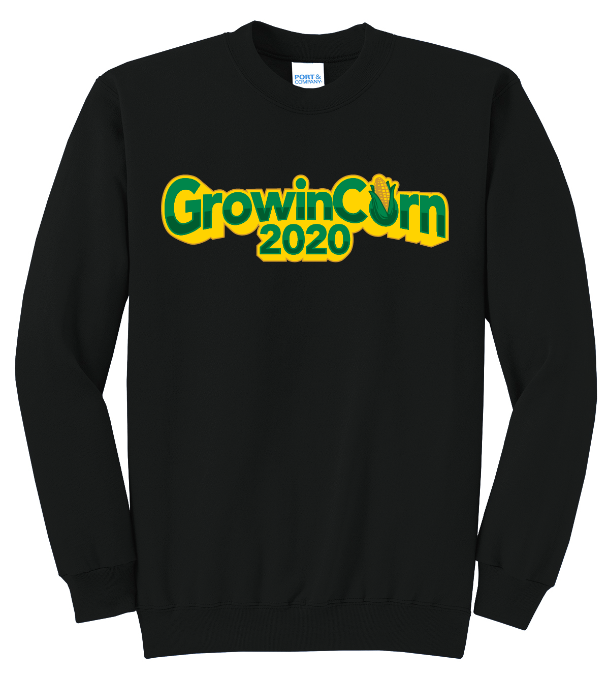 Growin Corn Black Crewneck