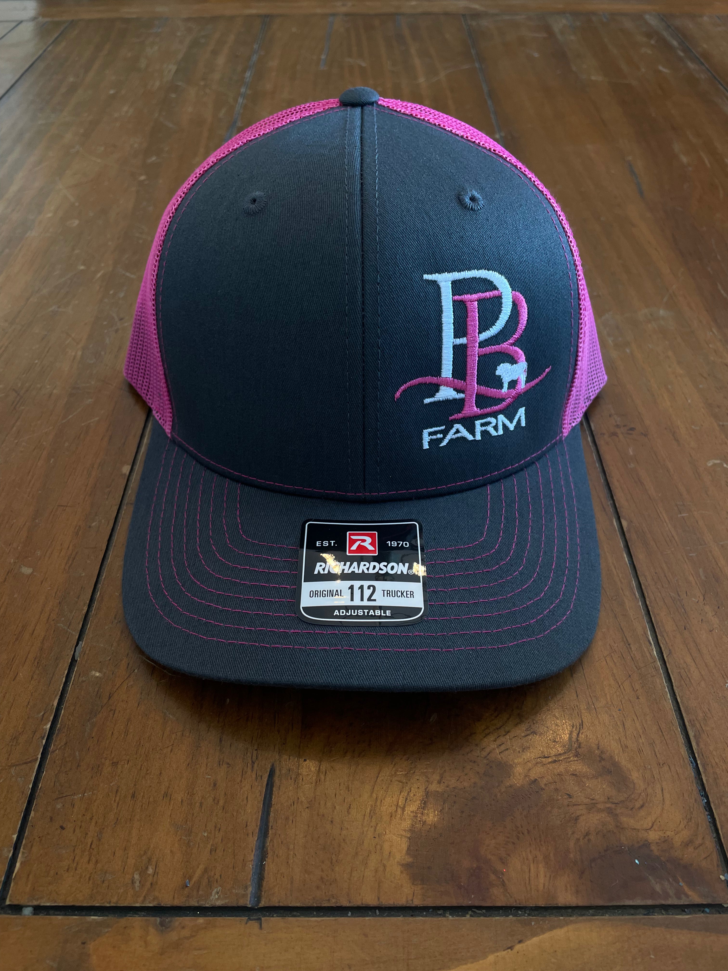Perkins Beef Farms Charcoal & Pink Richardson Hat