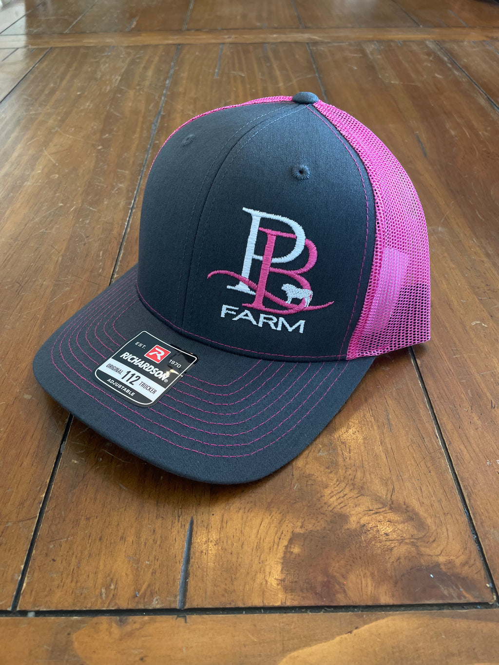 Perkins Beef Farms Charcoal & Pink Richardson Hat