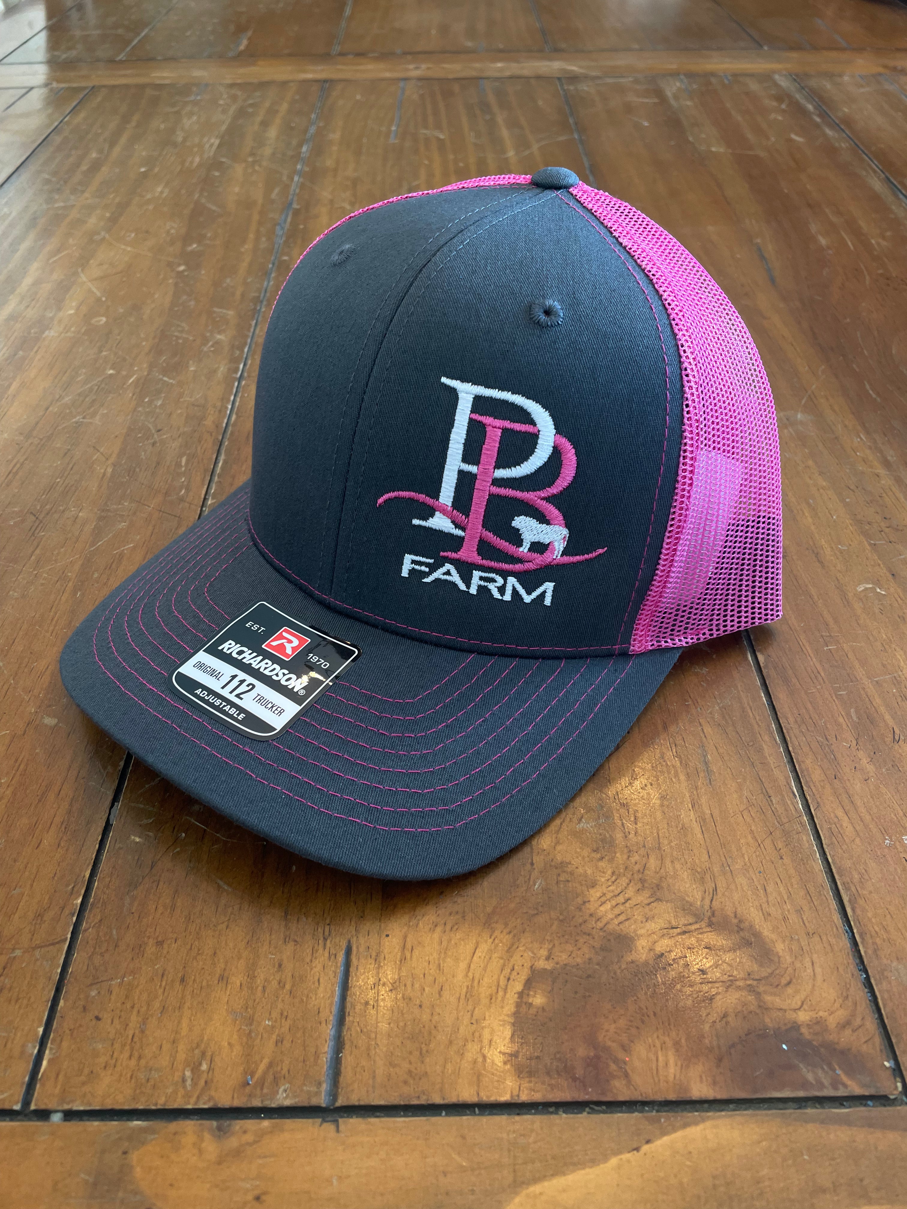 Perkins Beef Farms Charcoal & Pink Richardson Hat